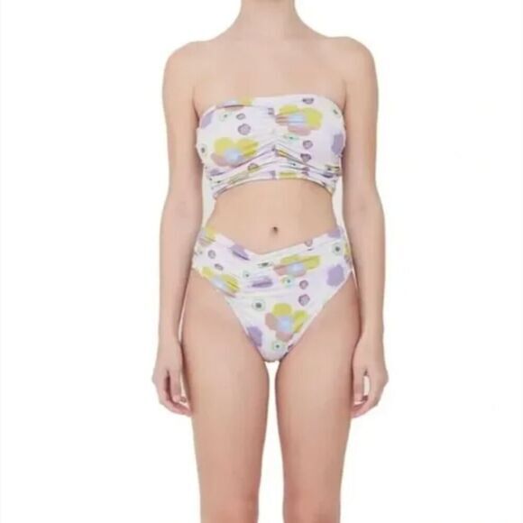 NEW Beth Richards Delray 70’s Floral Bikini Bottoms, purple, size‎ S - Picture 12 of 12